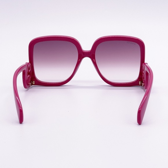 NEW GUCCI SUNGLASSES GG1326S 004 PINK SQUARE WOMEN EYEWEAR - Picture 7 of 11